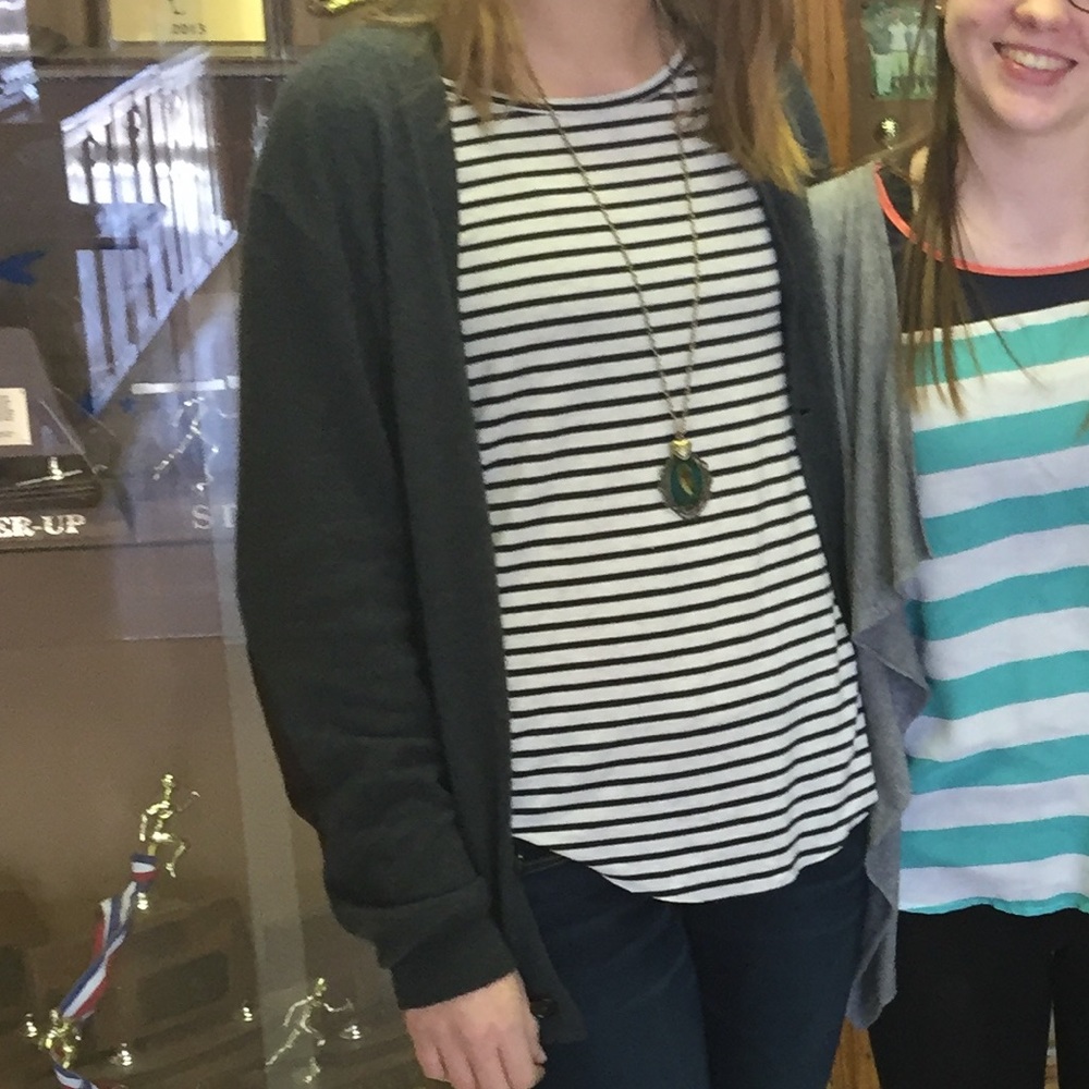 Striped American Eagle Long Sleeve Tee